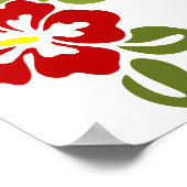 Hibiscus Blossom Leaf Red Blooming Natuur Poster (Hoek)