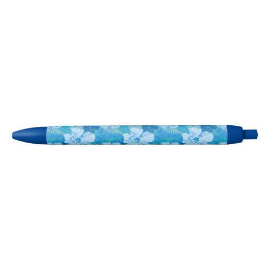 Hibiscus Blue Batik Zwarte Inkt Pen (Voorkant)