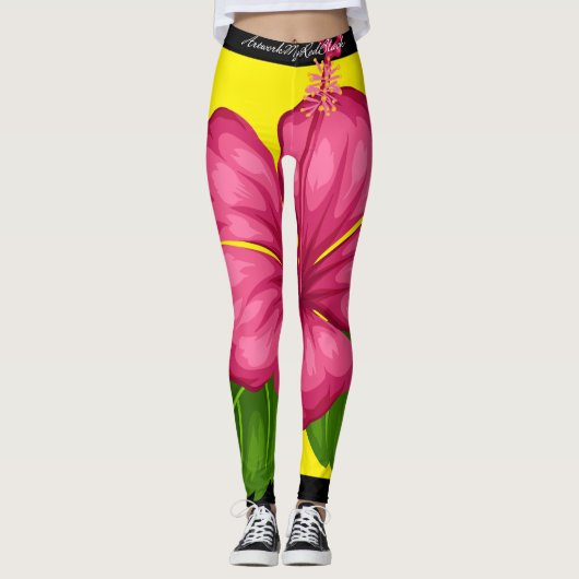 Hibiscus Blume Rosa Leggings (Devant)