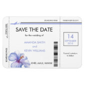 Hibiscus Boarding Pass Bewaar de datum Magneten (Horizontaal)
