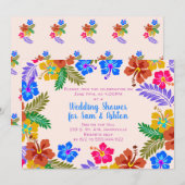 Hibiscus border Weduwen tonen tropische bloemen in Kaart (Voorkant / Achterkant)