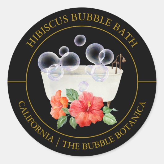 Hibiscus Bubble Bath label (Voorkant)