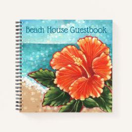 "Hibiscus by the Beach" aangepaste laptop/Guestboo Notitieboek