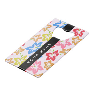 Hibiscus Coloré, Motif De Fleurs, Votre Nom
