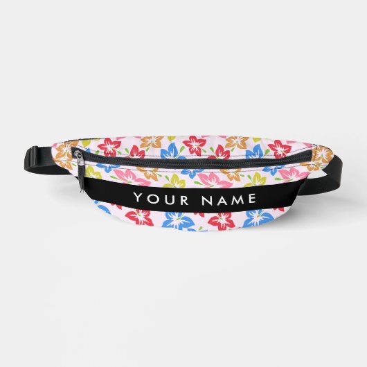 Hibiscus Coloré, Motif De Fleurs, Votre Nom (Recto)
