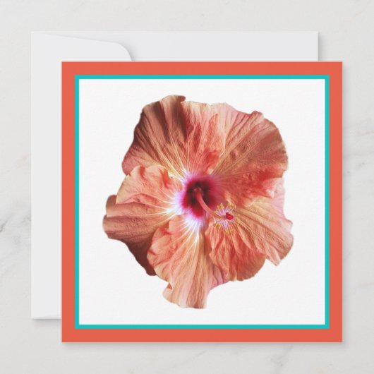 Hibiscus de Corail et Faire-part de mariage d'Aqua (Dos)