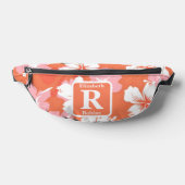 Hibiscus de pêche tropicale personnalisé Monogramm (Poser)