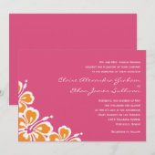 Hibiscus Delight Wedding Invitation - Azalea - Kaart (Voorkant / Achterkant)