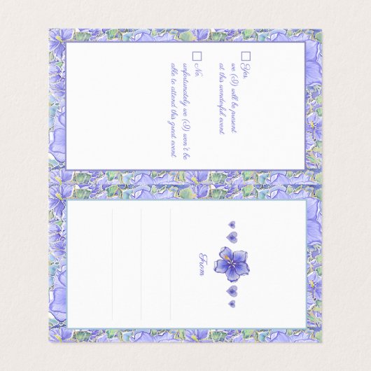 Hibiscus & dentelle BLEU (Inside Unfolded)