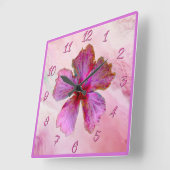 Hibiscus Design Horloge florale en rose (Angle)