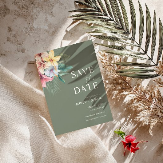 Hibiscus Destination Wedding Bewaar de datum Save The Date