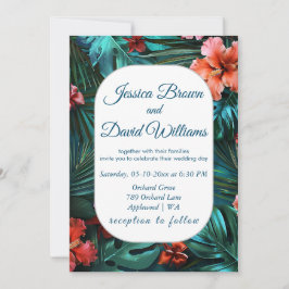 Hibiscus Dream Tropical Wedding Invitation Kaart