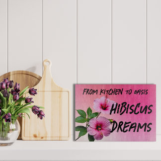 Hibiscus Dromen Glas Snijplank