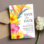 Hibiscus Elegante Tropische Bestemming Trouwen Save The Date