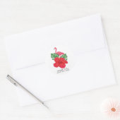 Hibiscus en Flamingo Tropical Dank je Sticker (Envelop)