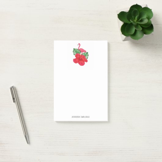 Hibiscus en Flamingo Tropical Post-it Notes (Kantoor)