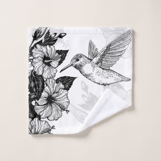 Hibiscus en kolibrie bad handdoek (Wasdoekje)