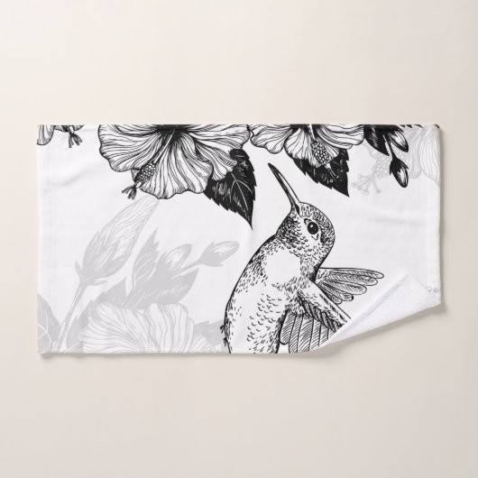 Hibiscus en kolibrie bad handdoek (Handdoek)