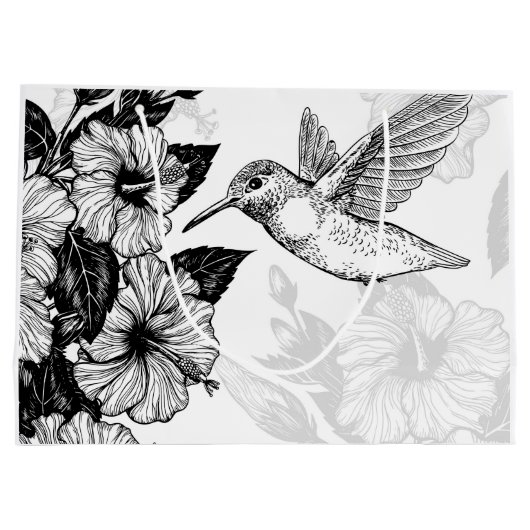 Hibiscus en kolibrie groot cadeauzakje (Achterkant)