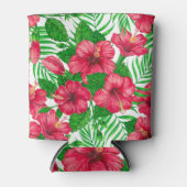 Hibiscus en palmbladeren blikjeskoeler (Voorkant)