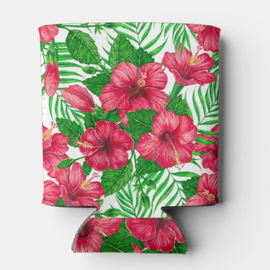 Hibiscus en palmbladeren blikjeskoeler (Achterkant)