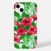 Hibiscus en palmbladeren Case-Mate iPhone case (Achterkant)