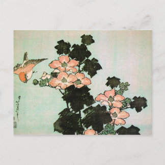 Hibiscus en Sparrow Briefkaart