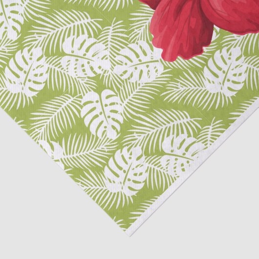 Hibiscus en tropische bladeren tissuepapier (Detail)