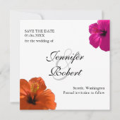 Hibiscus Enregistrer la date Invitation (Devant)