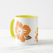 "Hibiscus épique" en Mug orange (Devant gauche)