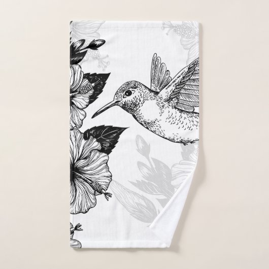 Hibiscus et colibri (Serviette à main)