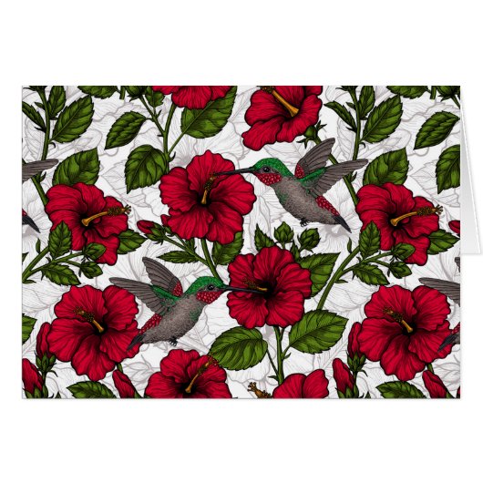 Hibiscus et colibris (Devant horizontal)