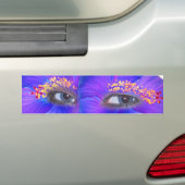Hibiscus Eyes - Blue Bumpersticker (Op auto)
