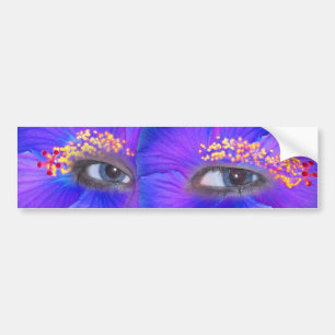 Hibiscus Eyes - Blue Bumpersticker