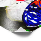 Hibiscus fleur avec Tiger Longwing Poster brillant (Coin)