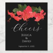 Hibiscus Fleur Mariage Vin bouteille Étiquettes (Étiquettes simples)