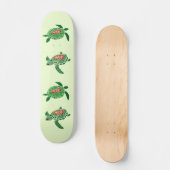 Hibiscus fleur tortue de mer skateboard (Recto)