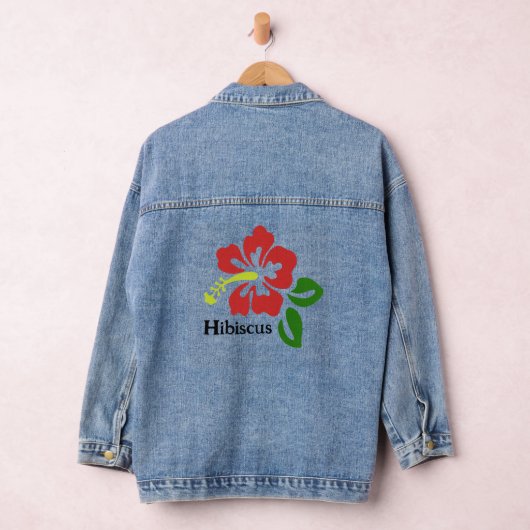Hibiscus Fleurs Design Denim Veste (Hangar)