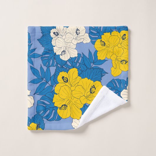 Hibiscus fleurs et feuilles (Gant de toilette)