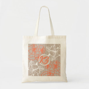 Hibiscus floral design in levendige kleuren tote bag