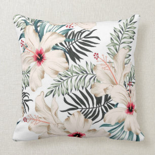 Hibiscus Floral Hawaiian Tropic Pillow Kussen