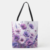 Hibiscus Floral Paarse Flower Tas (Voorkant)