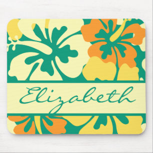 Hibiscus Floral Pattern Monogram Muismat