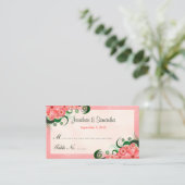 Hibiscus Floral rose Mariage Table Place Cartes (Debout devant)