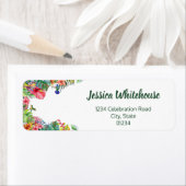 Hibiscus floral tropical Étiquette de adresse hawa (En situation)