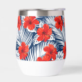 Hibiscus floral tropical Monogramme personnalisé (Gauche)