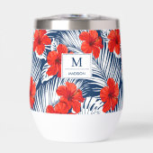 Hibiscus floral tropical Monogramme personnalisé (Avant)