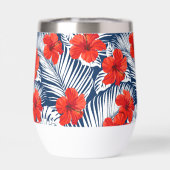 Hibiscus floral tropical Monogramme personnalisé (Arrière)