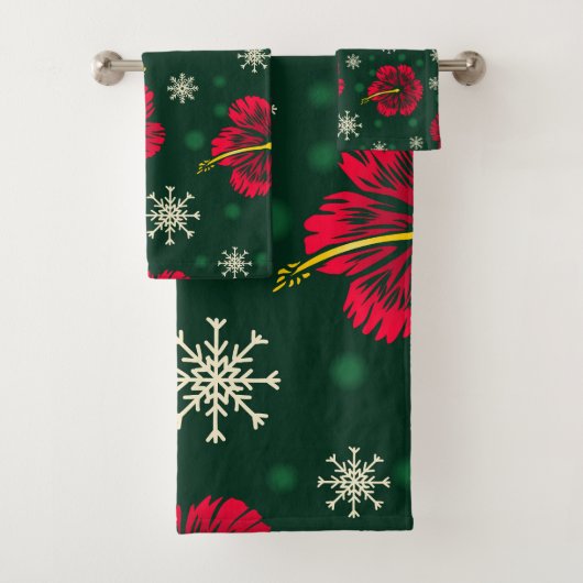 Hibiscus floral tropical Snowflakes Noël | (En situation)