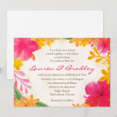 Hibiscus Floral Wedding Invitation Kaart (Voorkant / Achterkant)
